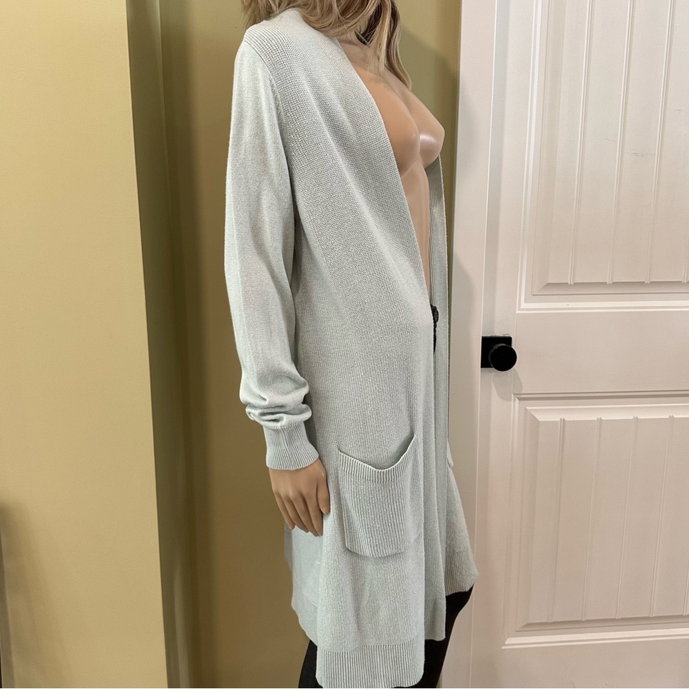 Black Tape Long Blue Open Front Cardigan Sweater Medium